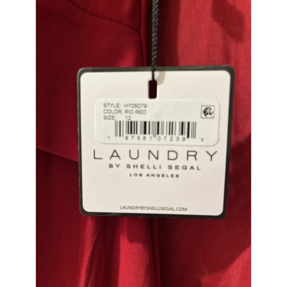 Laundry by Shelli Segal womens Classic Mesh Sheath Dress size 12 Red Knee Length - Picture 6 of 9